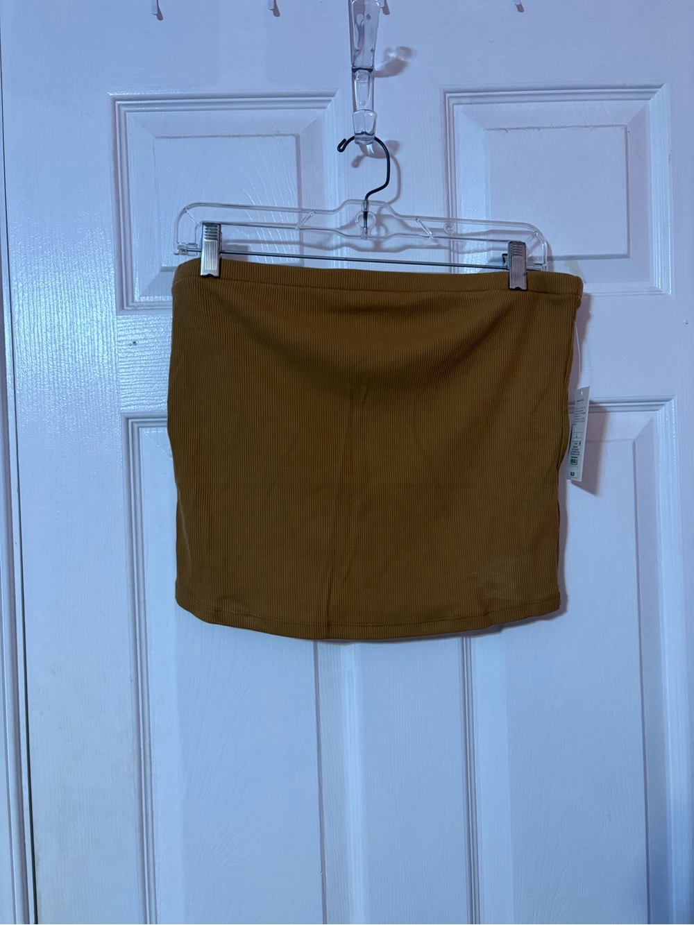 Everyday Ribbed crop top in Mustard
